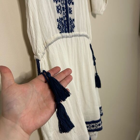 Anthropologie x Boemo Embroidered White Gauze Mini Dress Size Small - Picture 6 of 10